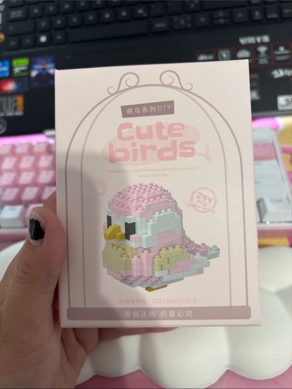 Cute Birds DIY Mini Building Block Bird - Pink